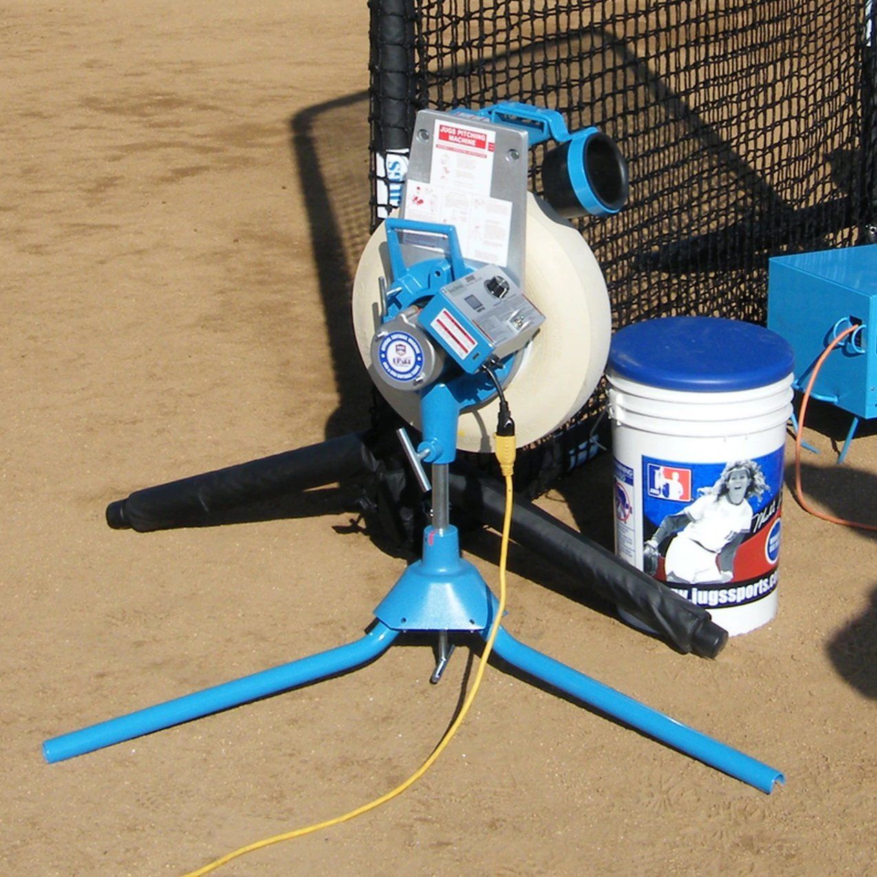 Jugs BP1 Pitching Machine for Softball on Practice Field