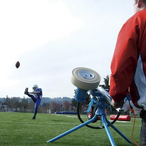 Jugs Field General Football Machine Practice with Player