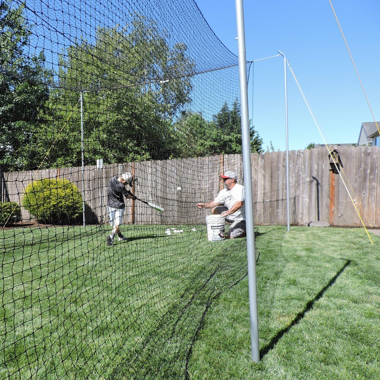 Jugs Hit at Home Complete Backyard Batting Cage Close Up Pole