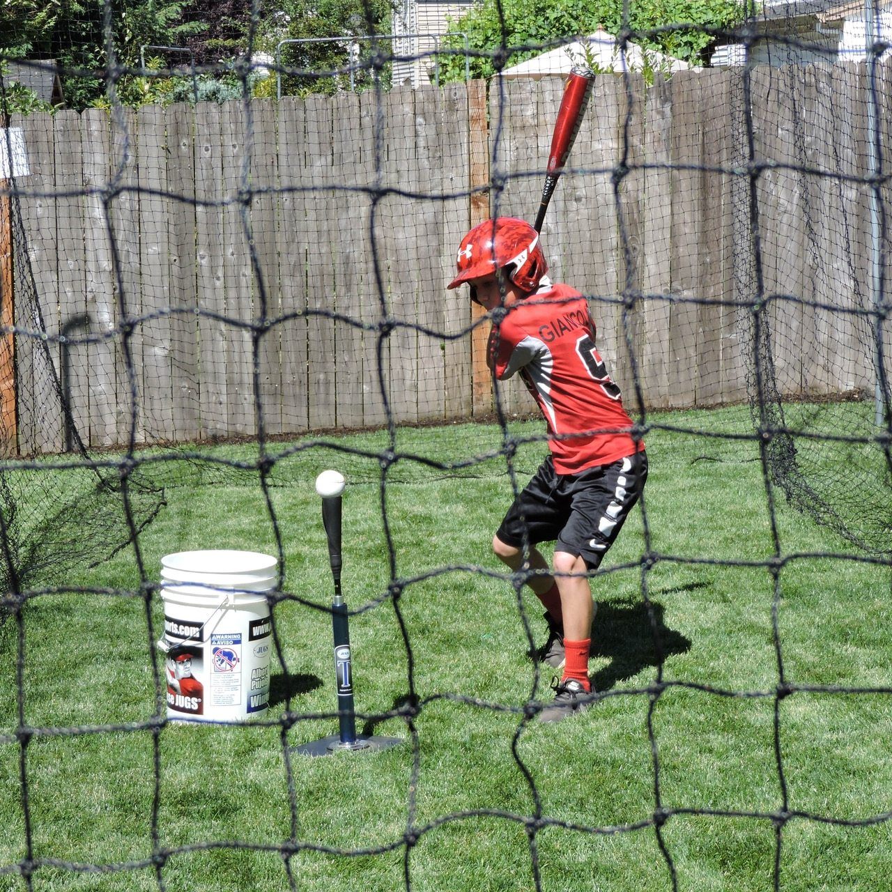 Jugs Hit at Home Complete Backyard Batting Cage Net Close Up View
