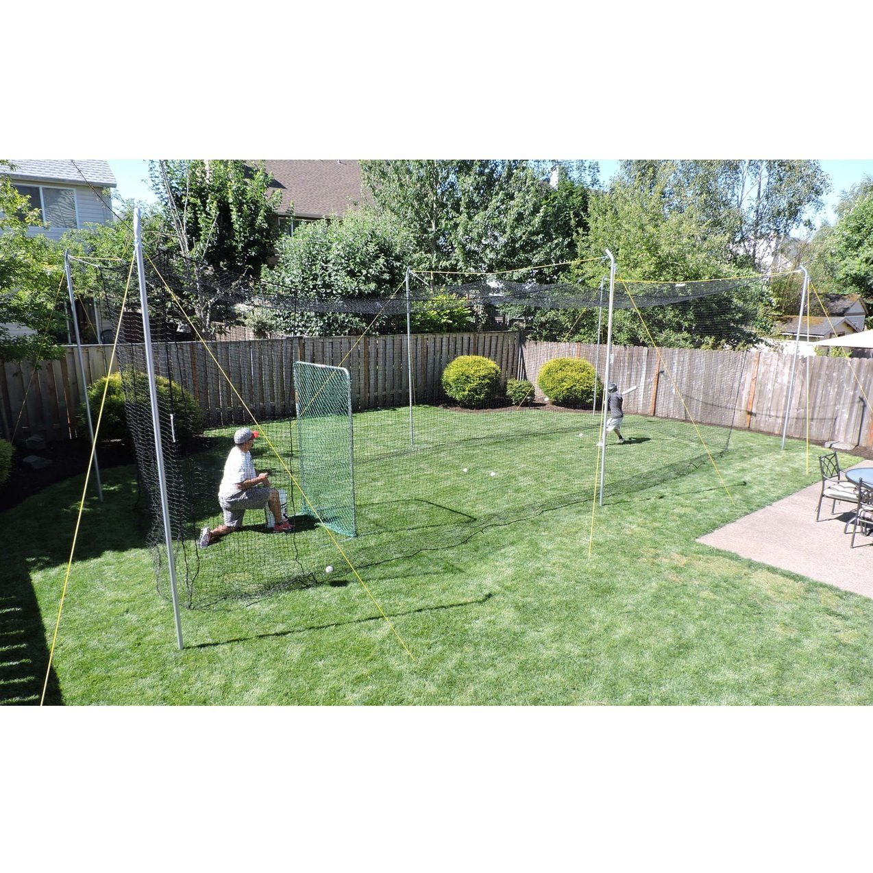 Jugs Hit at Home Complete Backyard Batting Cage with L Screen