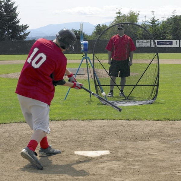 Jugs Small Ball Pitching Machine Practice with Batter