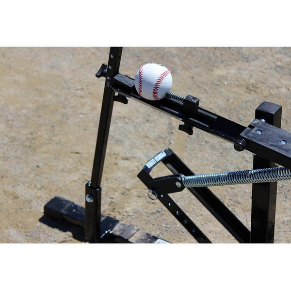 Louisville Slugger Black Flame Pitching Machine Close Up View