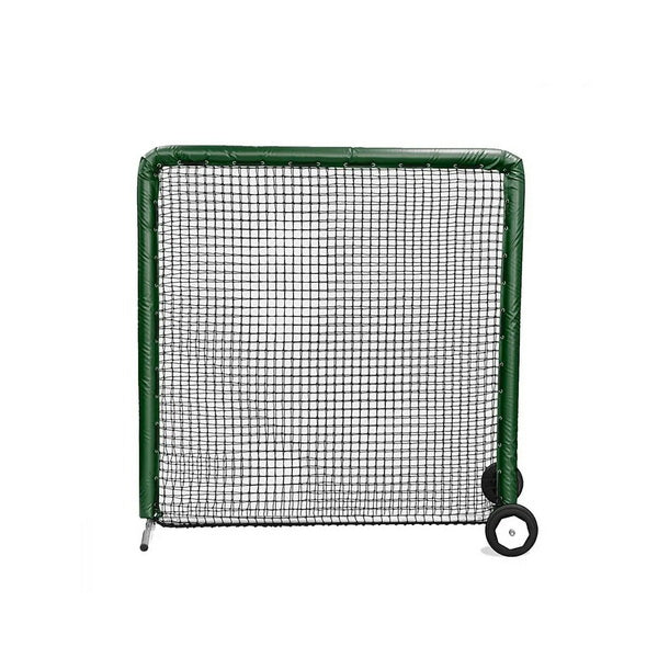 On Field Protective Bullet Screen 7' x 7' Dark Green With Wheels