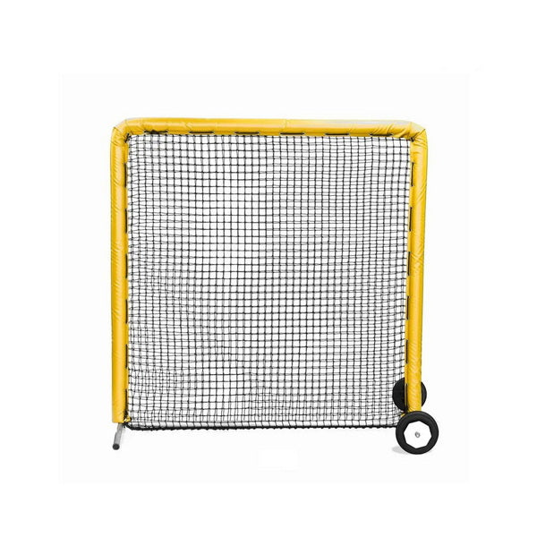 On Field Protective Bullet Screen 7' x 7' Yellow With Wheels