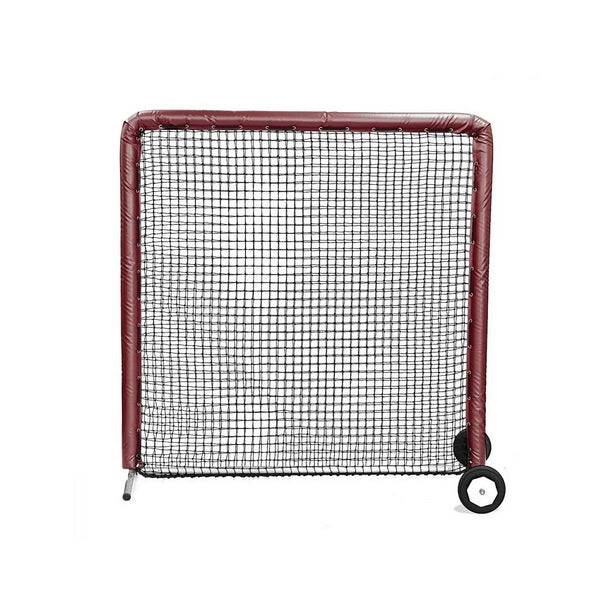 On Field Protective Bullet Screen 8' x 8' Maroon With Wheels