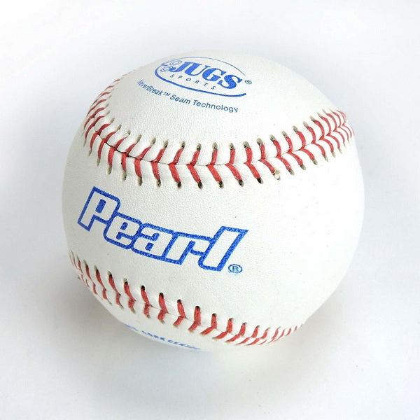 Pearl Leather Baseballs for Pitching Machines  Left Angled View