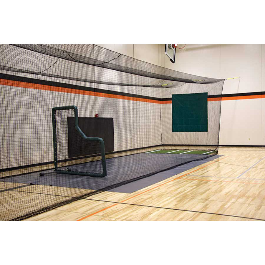 Phantom™ Tensioned Indoor Batting Cage Side View with L Screen