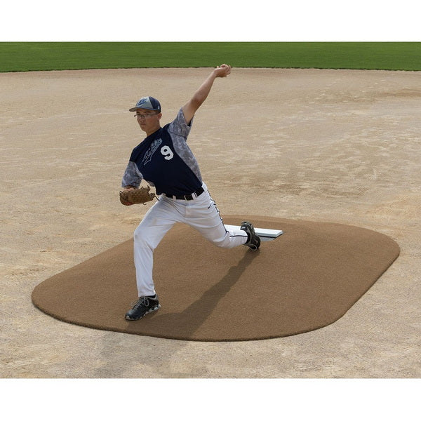 Pitch Pro 10" High School Portable Pitching Mound Front View With Player