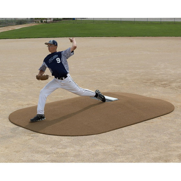Pitch Pro 10" High School Portable Pitching Mound Side View With Player