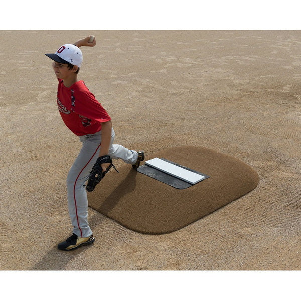 Pitch Pro 465 6" Portable Game Pitching Mound With Player Throwing Ball