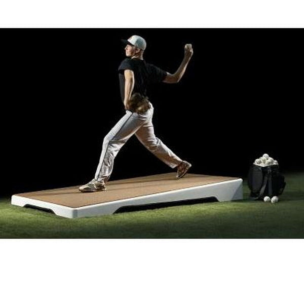 Pitch Pro 508 Batting Practice Pitching Platform Side View With Player