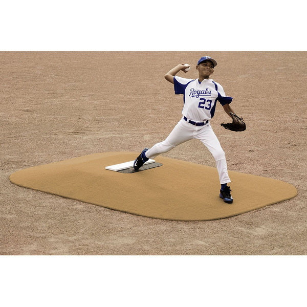 Pitch Pro 796 6" Portable Youth Pitching Mound Side View With Player