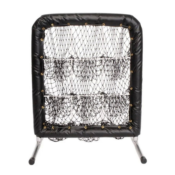 Pitcher's Pocket 9 Hole Pitching Net for Baseball Front View  Black