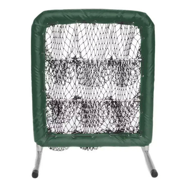 Pitcher's Pocket 9 Hole Pitching Net for Baseball Front View  Dark Green