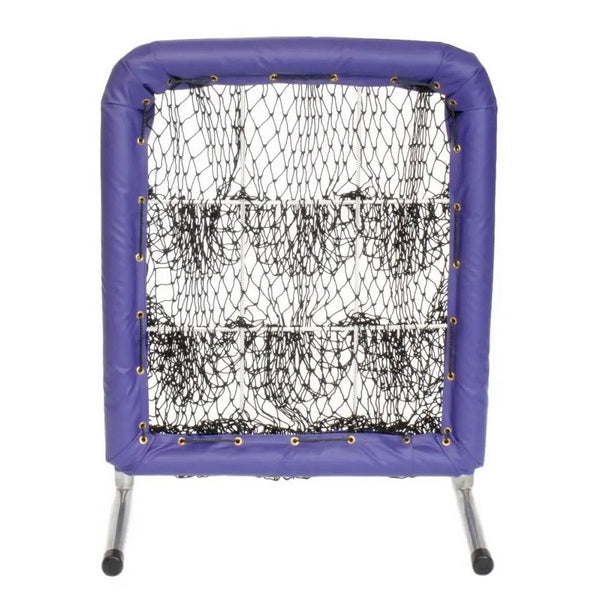 Pitcher's Pocket 9 Hole Pitching Net for Baseball Front View Purple