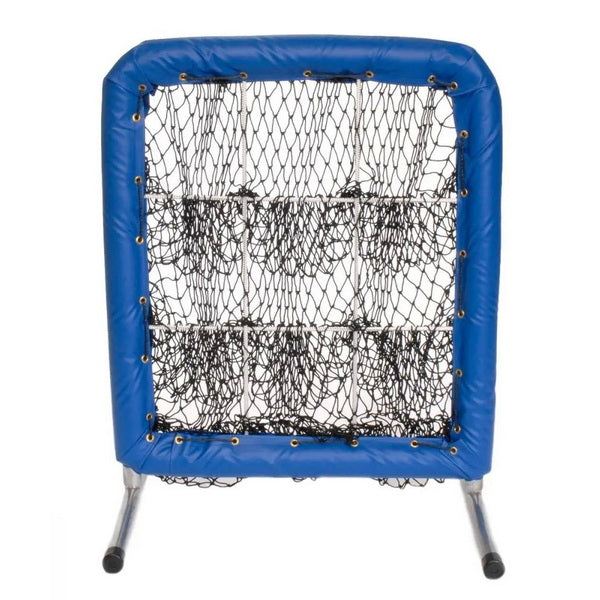 Pitcher's Pocket 9 Hole Pitching Net for Baseball Front View Royal