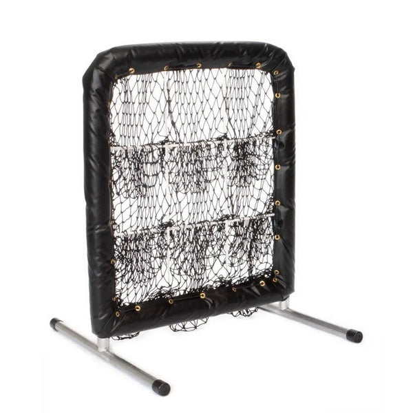 Pitcher's Pocket 9 Hole Pitching Net for Baseball Left Side View Black