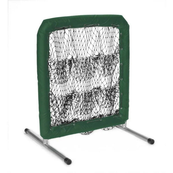 Pitcher's Pocket 9 Hole Pitching Net for Baseball Left Side View Dark Green