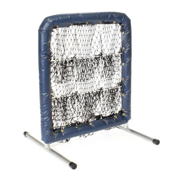 Pitcher's Pocket 9 Hole Pitching Net for Baseball Left Side View Navy