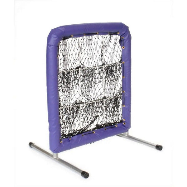 Pitcher's Pocket 9 Hole Pitching Net for Baseball Left Side View Purpe