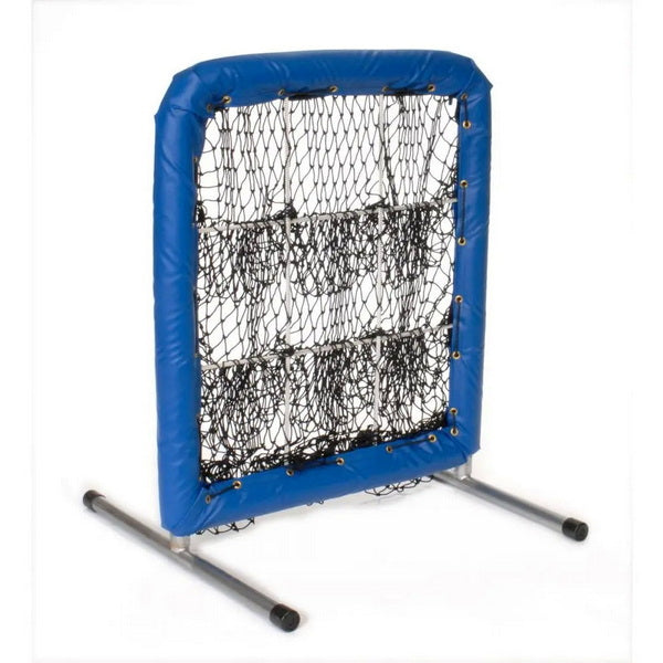 Pitcher's Pocket 9 Hole Pitching Net for Baseball Left Side View Royal