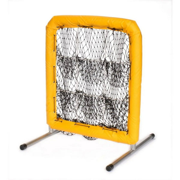 Pitcher's Pocket 9 Hole Pitching Net for Baseball Right Side View Yellow