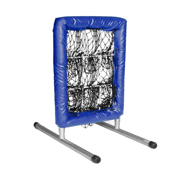 Pitcher's Pocket 9 Hole Pitching Net Side View Blue