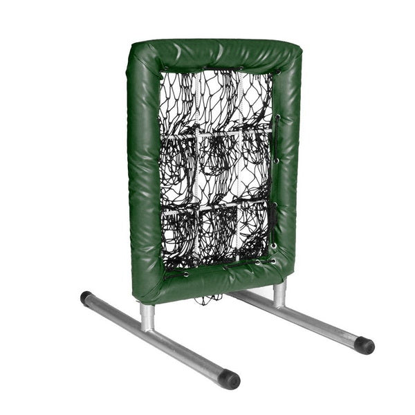 Pitcher's Pocket 9 Hole Pitching Net Side View Dark Green