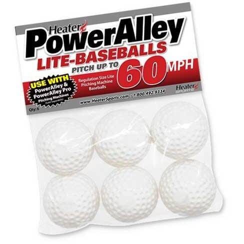 PowerAlley 60 MPH White Lite Baseballs 6 In A Pack