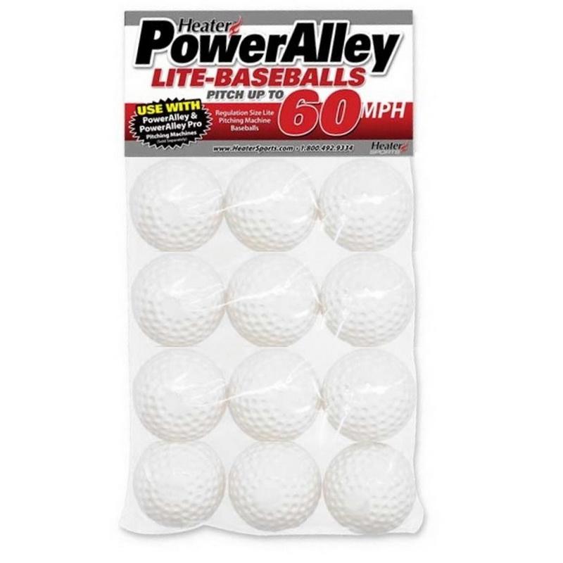 PowerAlley 60 MPH White Lite Baseballs One Dozen White