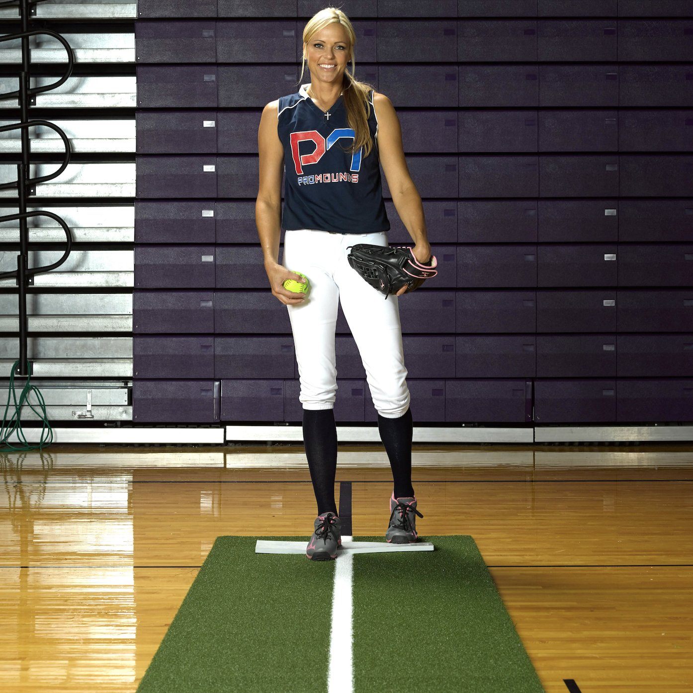 ProMounds Jennie Finch Softball Pitching Mat with Powerline Front View