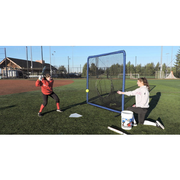 Protector 7' Sock Screen for Baseball Field Training With Players Practicing