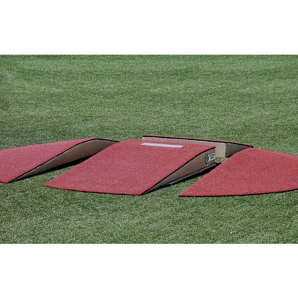 The Youth Mound™ 7" Portable Pitching Mound Clay Disassembled Front Angled View