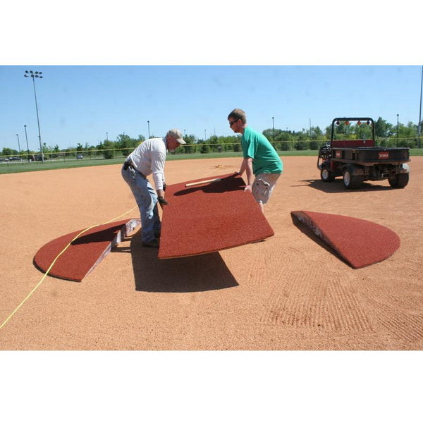 The Youth Mound™ 7" Portable Pitching Mound Front View Being Assembled